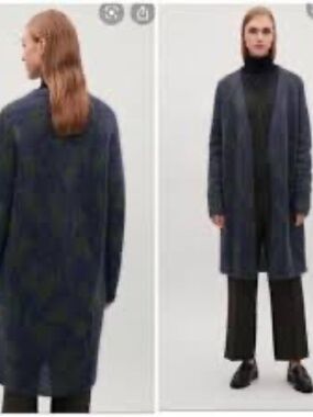 COS Mohair Longline Duster/ Open Front Cardigan Size L